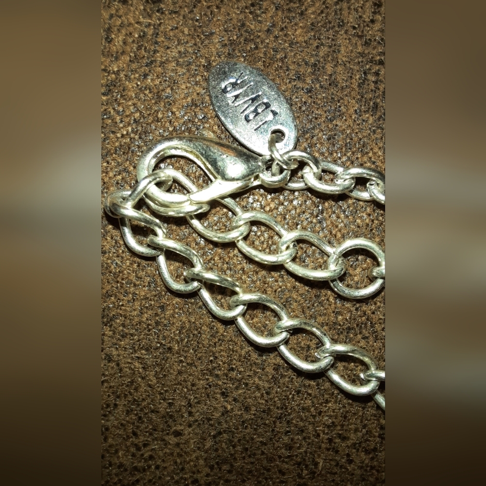 Signed Pink Quartz Dangle Silvertone Filigree Pen… - image 5